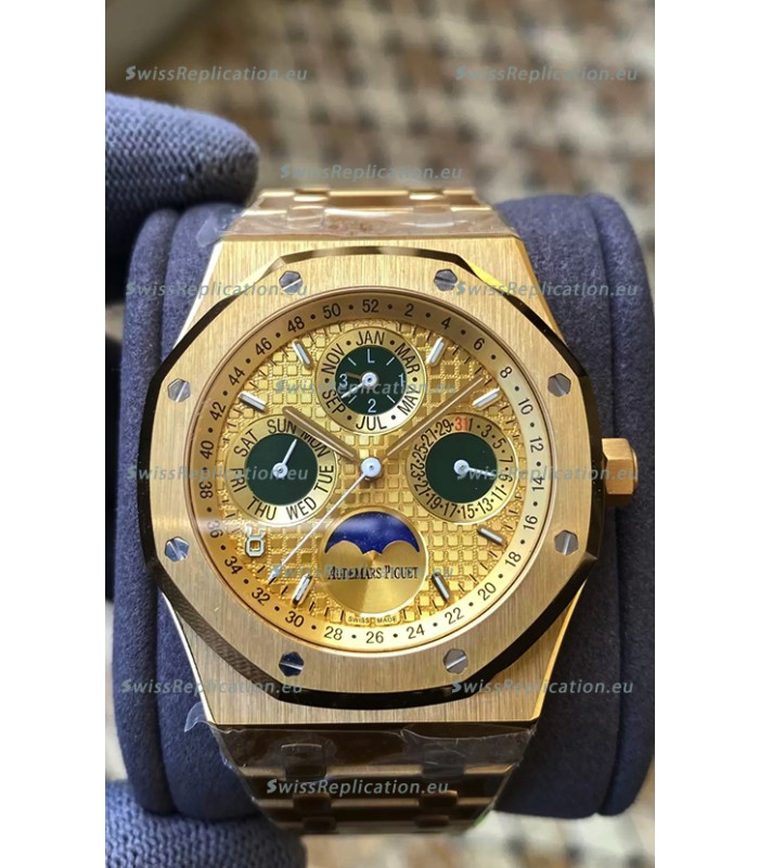 Audemars Piguet Royal Oak Perpetual Calendar Swiss Replica 904L Steel in Yellow Gold Casing