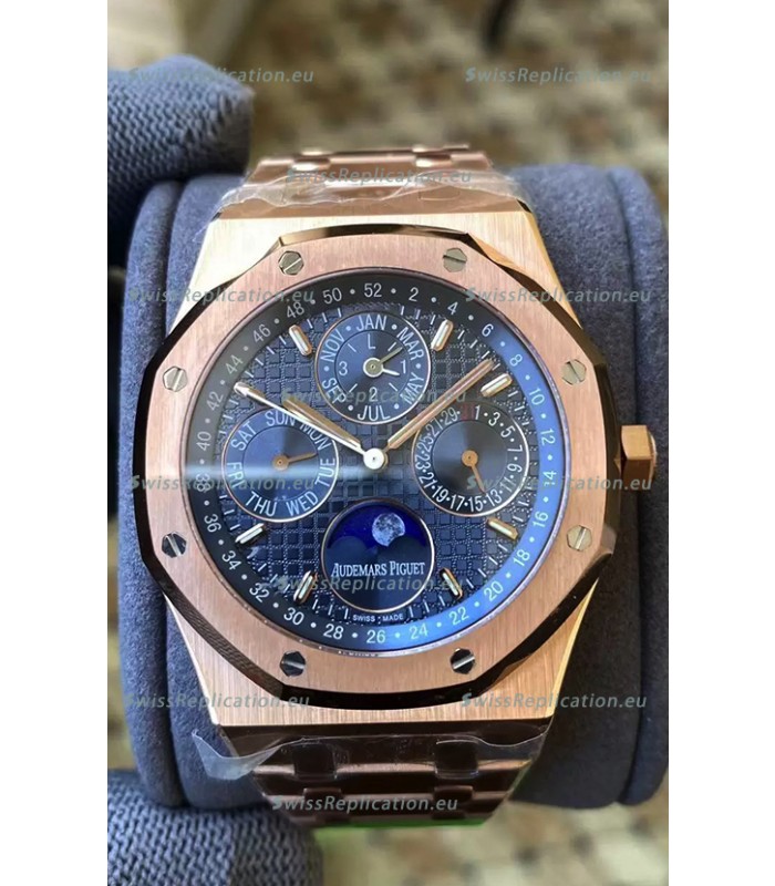 Audemars Piguet Royal Oak Perpetual Calendar Swiss Replica 904L Steel in Rose Gold Casing