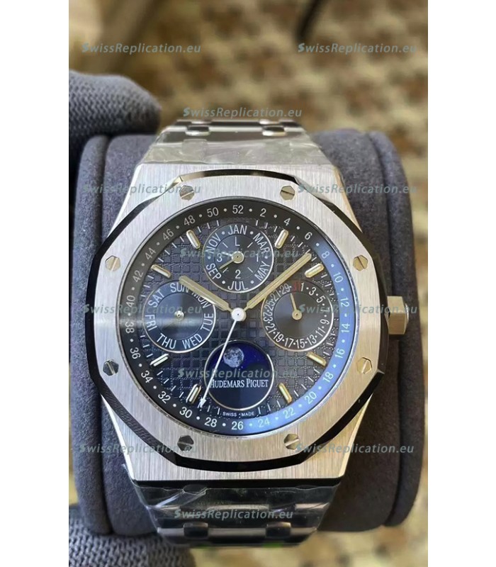 Audemars Piguet Royal Oak Perpetual Calendar Swiss Replica 904L Steel in Steel Blue Dial