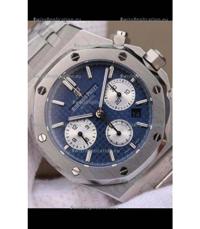 Audemars Piguet Royal Oak Chronograph Blue Dial Steel Strap Swiss Replica Watch