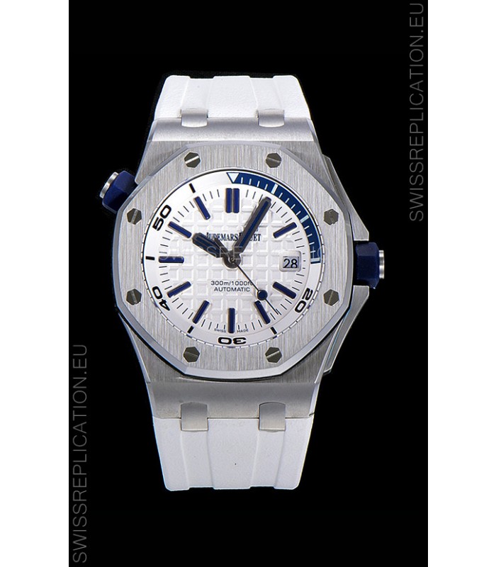 Audemars Piguet Royal Oak Diver Swiss Replica Watch White Dial 1:1 Quality 3120 Movement 904L Steel 