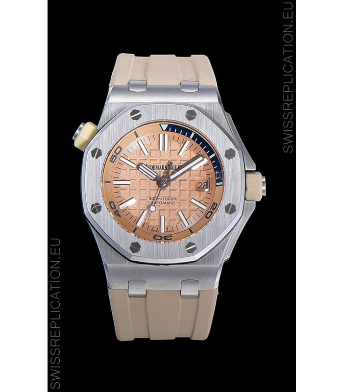 Audemars Piguet Royal Oak Diver Swiss Replica Light Pink Dial 1:1 Quality 3120 Movement 904L Steel 