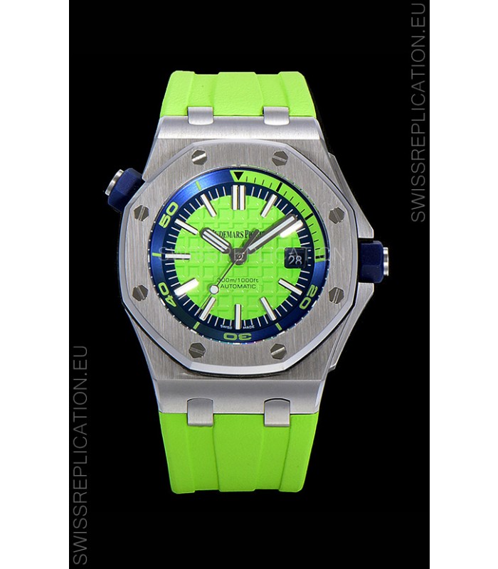 Audemars Piguet Royal Oak Diver Swiss Replica Lime Green Dial 1:1 Quality 3120 Movement 904L Steel 