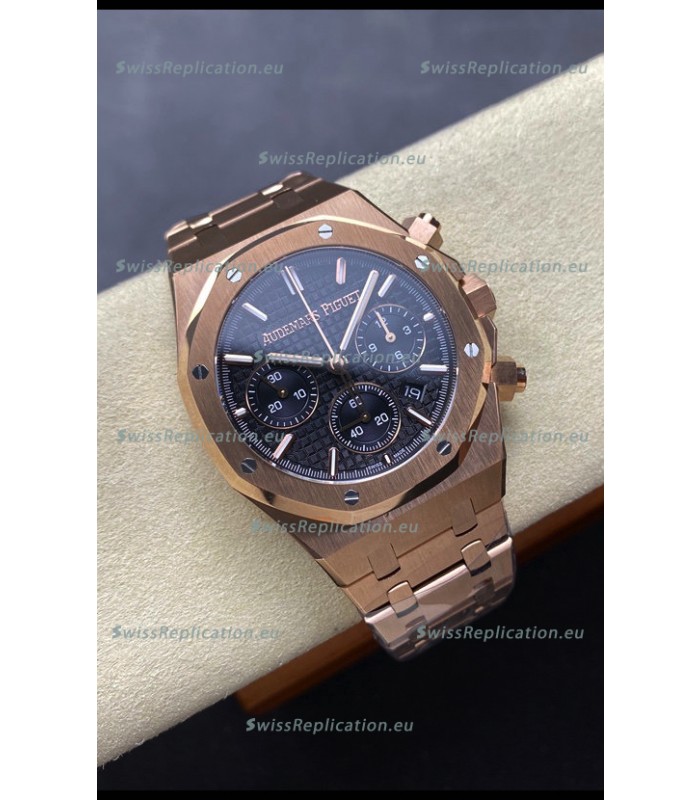 Audemars Piguet Royal Oak 50th Anniversary Super Clone - Rose Gold Casing Blue Dial in 41MM