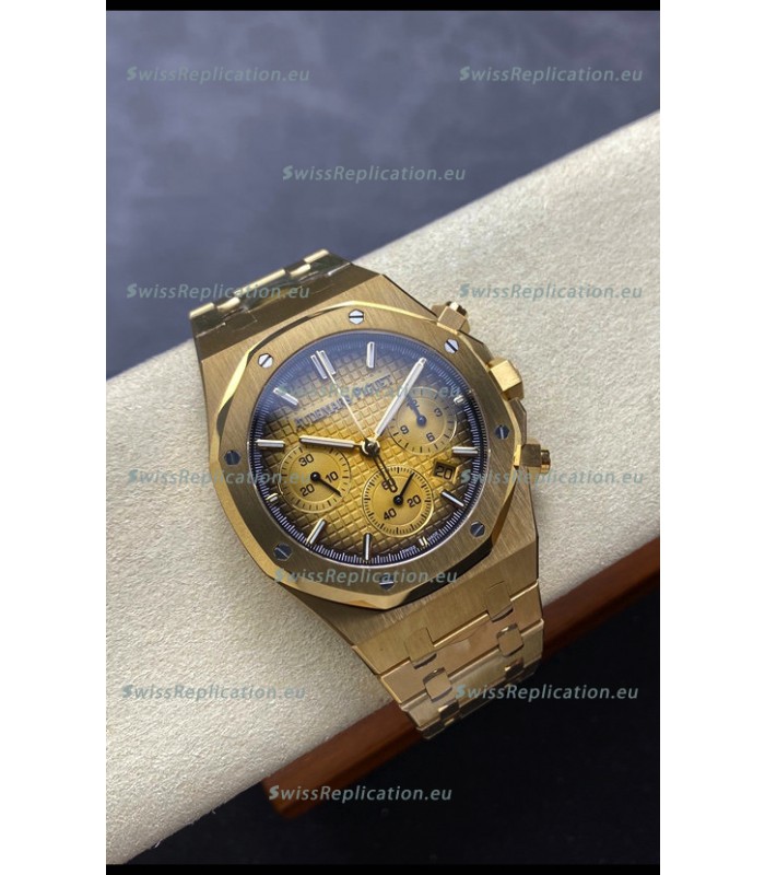 Audemars Piguet Royal Oak 50th Anniversary Super Clone - Rose Gold Casing Gold Dial in 41MM