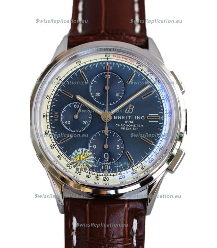 Breitling Premier B01 Chronograph 42 Edition Steel Casing Blue Dial - 1:1 Mirror Replica Watch
