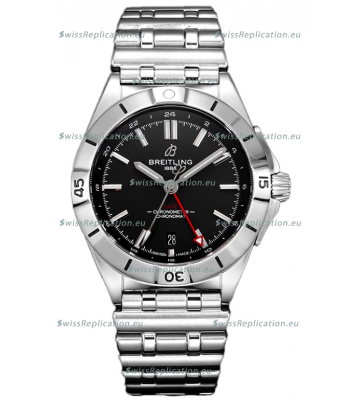 Breitling Chronomat Automatic GMT 40 Black Dial 1:1 Mirror Swiss Replica Watch 
