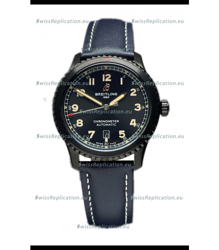 Breitling Navitimer Aviator 8 Automatic 41 Black Dial Blue Strap 1:1 Mirror Swiss Replica Watch 
