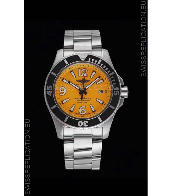 Breitling Superocean Automatic 44 Steel - Yellow Dial 1:1 Mirror Replica