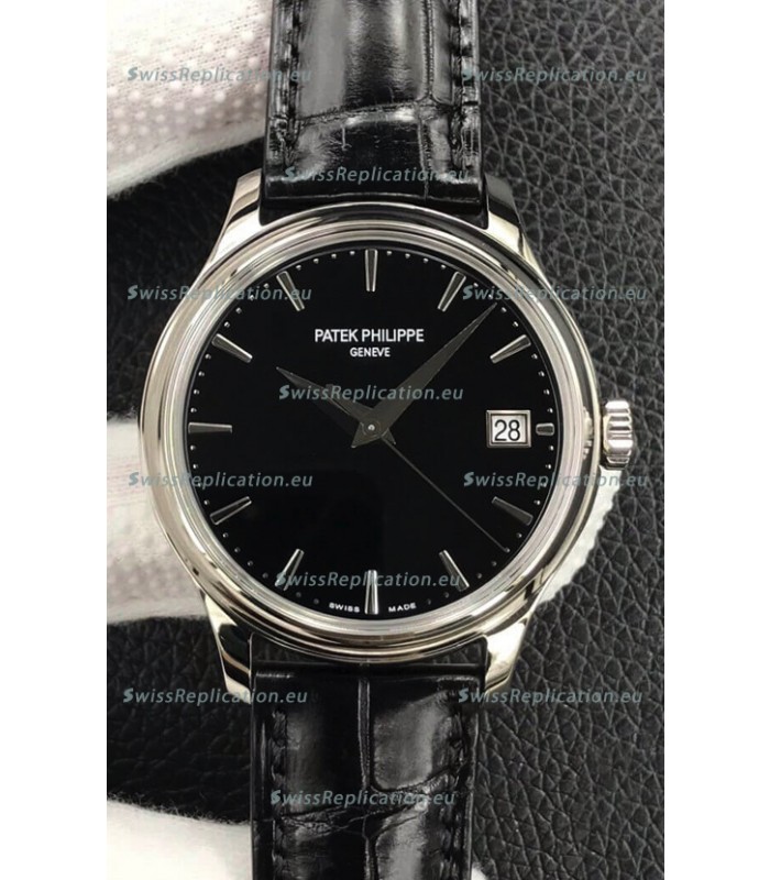 Patek Philippe Calatrava 5227G-001 Black Dial 1:1 Mirror Swiss Replica Steel Casing