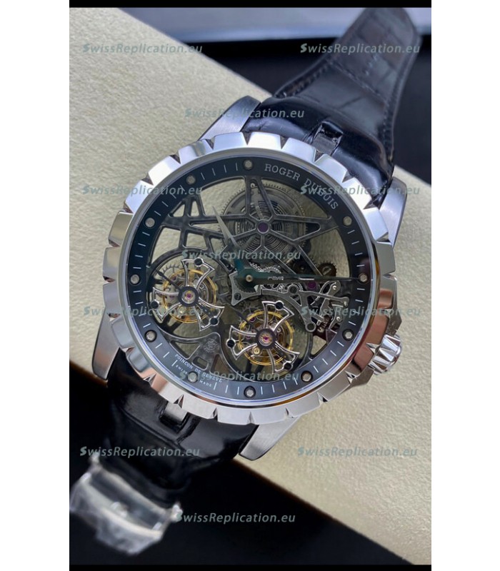 Roger Dubuis Excalibur Dual Tourbillon 1:1 Mirror Swiss Rose Steel Case