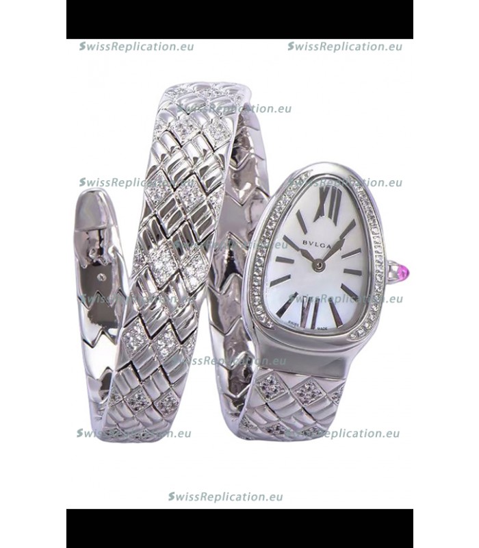 Bvlgari Serpenti Edition Steel Casing White Dial Watch in 1:1 Mirror Quality