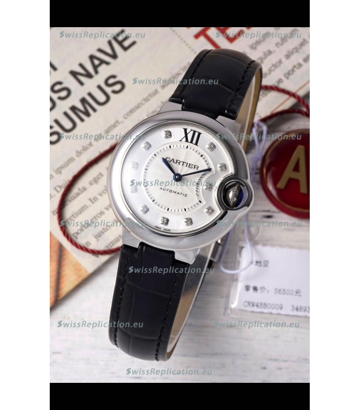 Ballon De Cartier Swiss Automatic White Dial Mirror Quality 33MM in Stainless Steel 