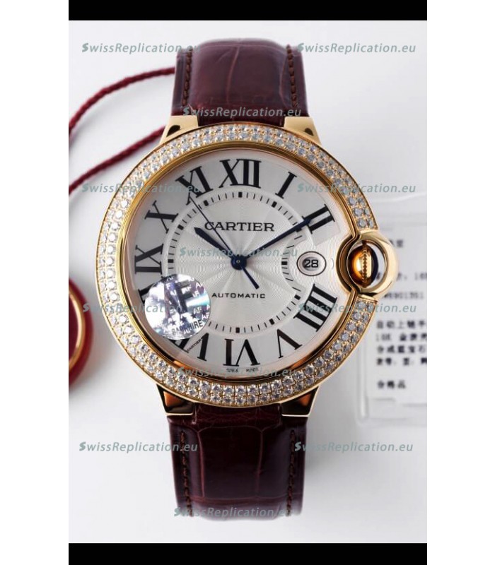 Ballon De Cartier Swiss Automatic 1:1 Mirror Quality 42MM in Yellow Gold Casing