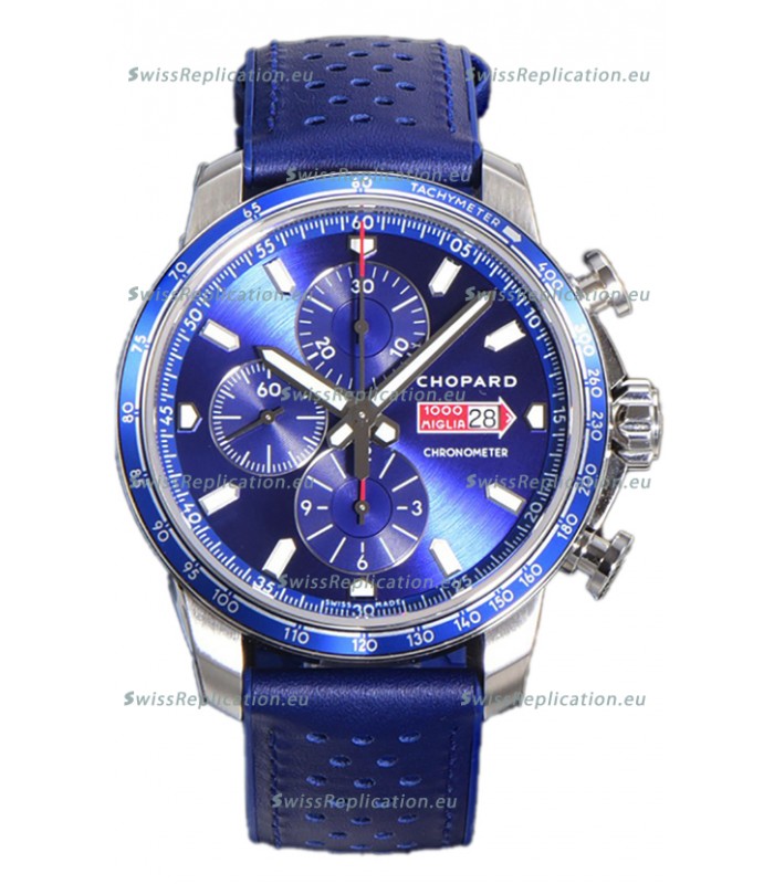 Chopard Mille Miglia GTA Chronograph Blue Dial - Steel Casing 1:1 Mirror Replica Watch 