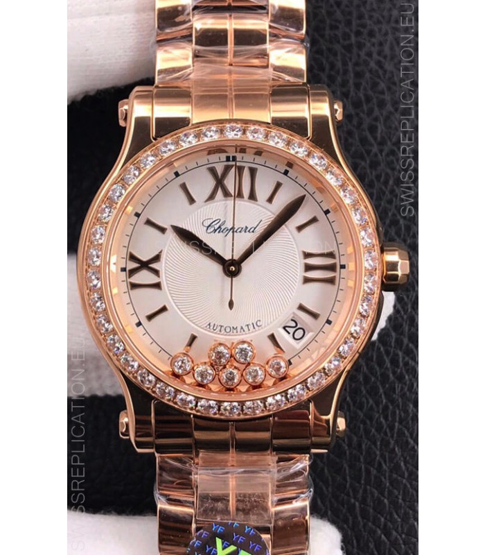 Chopard Happy Sport 1:1 Mirror Automatic Swiss Replica Watch Rose Gold - 36MM Wide