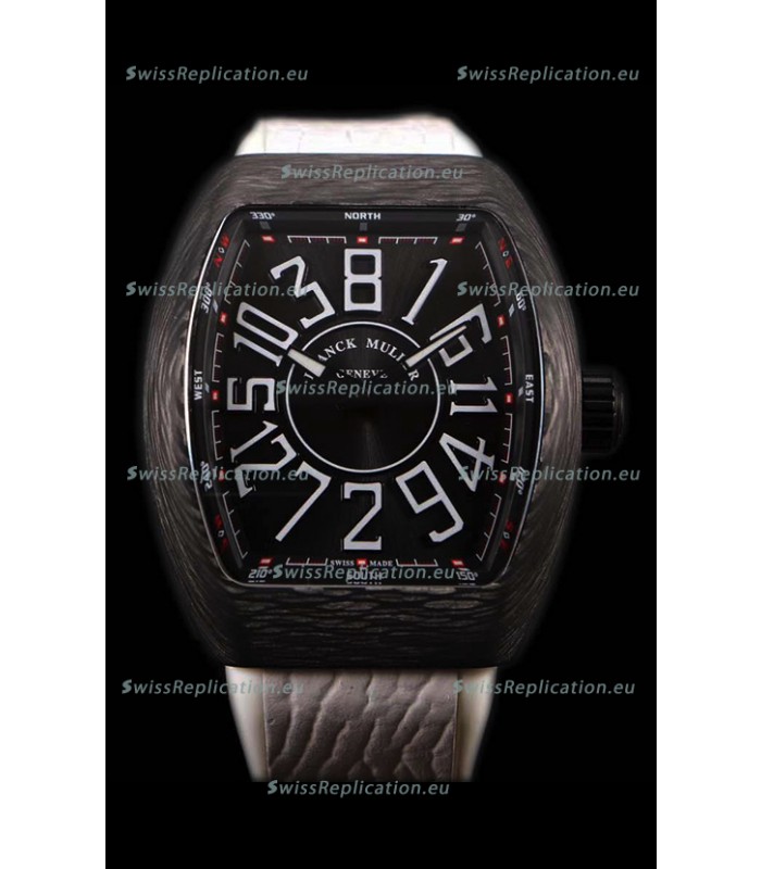 Franck Muller Vanguard Carbon Casing Black Indexes Swiss Watch