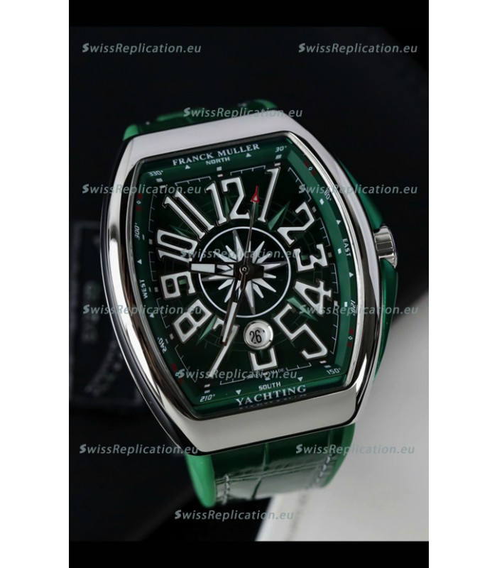 Franck Muller Vanguard Yachting Stainless Steel Green Dial 1:1 Mirror Swiss Replica Watch