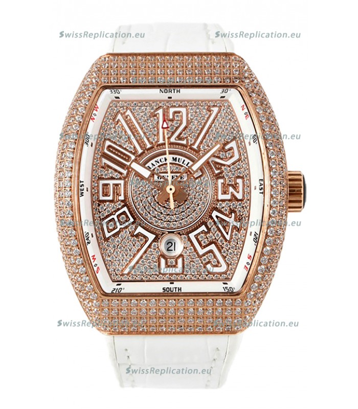 Franck Muller Vanguard V45 Edition in Rose Gold Plating - White Numerals 
