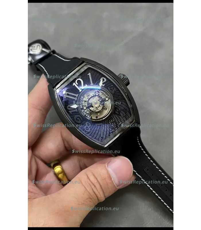 Franck Muller Curvex Grand Central Tourbillon Black Carbon Casing Watch in 1:1 Mirror Replica Watch 