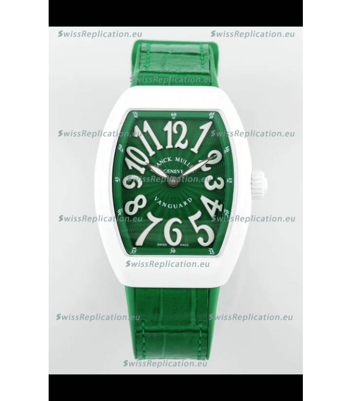 Franck Muller Vanguard Yachting V32 Ceramic Casing Green Dial/Strap Swiss Replica Watch 