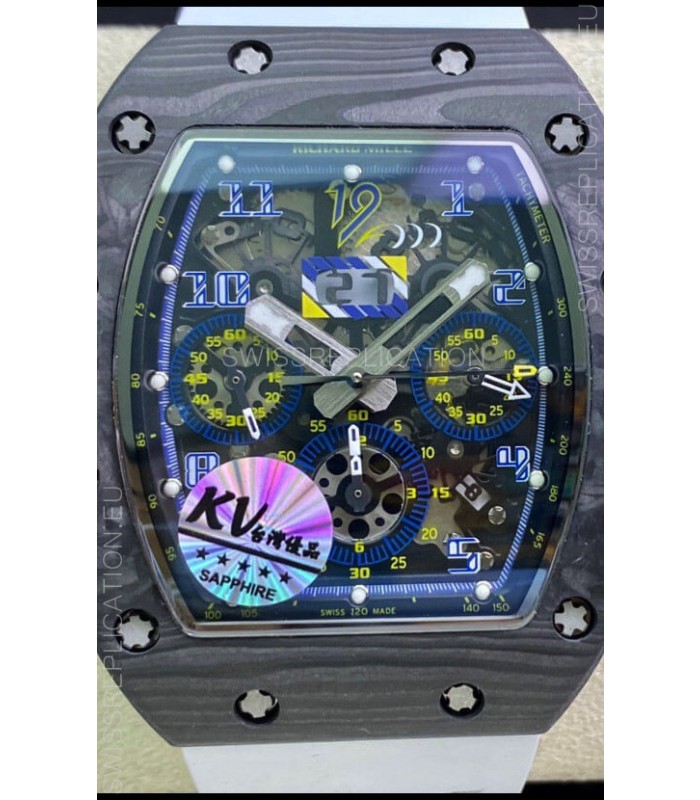 Richard Mille RM011 Felipe Massa 1:1 Mirror Quality One Piece Black Forged Carbon Case Watch