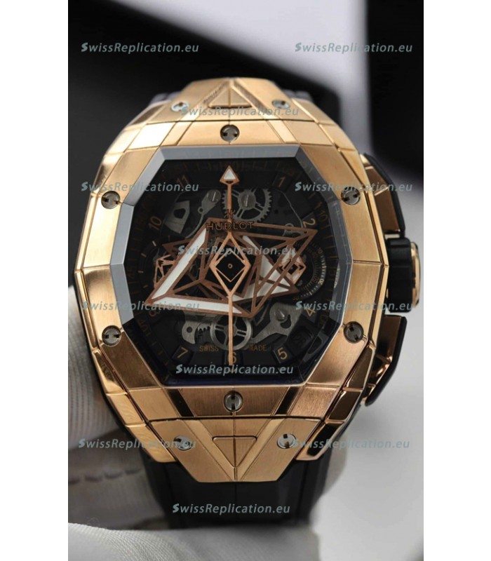 Hublot Spirit of Bang Sang Bleu Edition Rose Gold Swiss Replica Watch 
