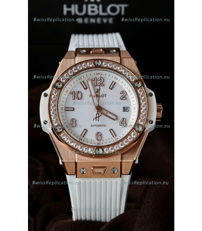 Hublot Big Bang One Click King White Dial Rose Gold Swiss Replica Watch 39MM