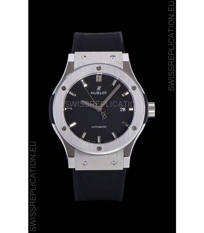 Hublot Classic Fusion 1:1 Mirror Replica Swiss Replica Watch in 904L Steel Casing Black Dial