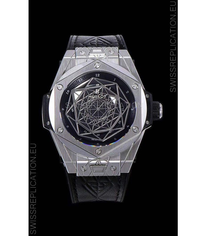 Hublot Big Bang One Click Sang Bleu 1:1 Mirror Replica in Stainless Steel Casing 45MM - Black Dial