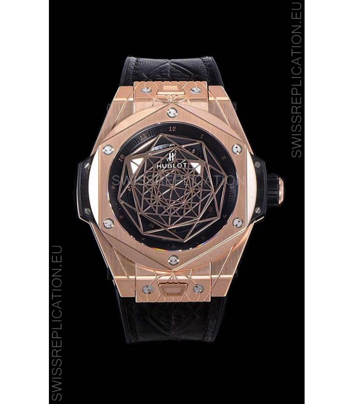 Hublot Big Bang One Click Sang Bleu 1:1 Mirror Replica in Rose Gold Casing 45MM - Black Dial