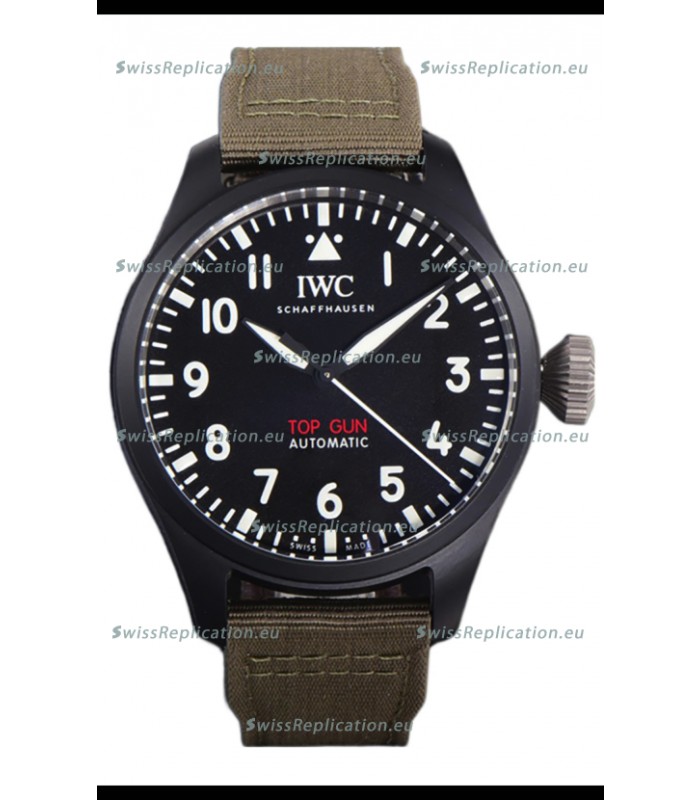 IWC Big Pilot's IW326906 Top Gun Edition 43MM Khaki Nylon Strap Ceramic Swiss Replica 