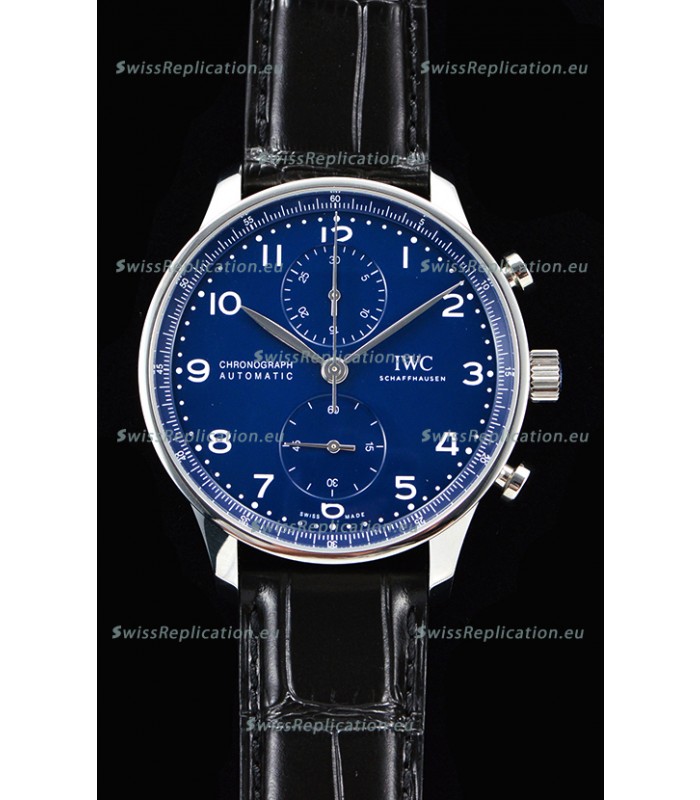 IWC Portuguese Chronograph Blue Dial 1:1 Mirror Swiss Watch 