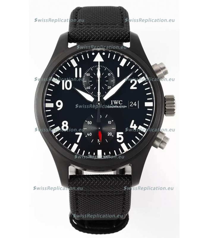 IWC Pilot's Chronograph Top Gun Ceramic IW389001 1:1 Mirror Replica in Black Dial