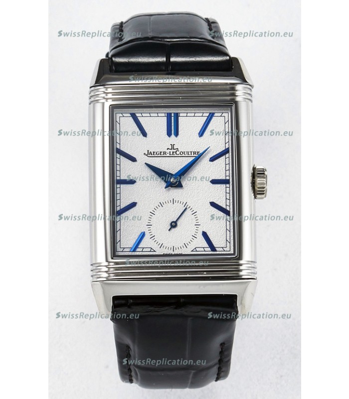 Jaeger-LeCoultre Reverso Super Clone DuoFace Blue/White Steel Replica Watch 