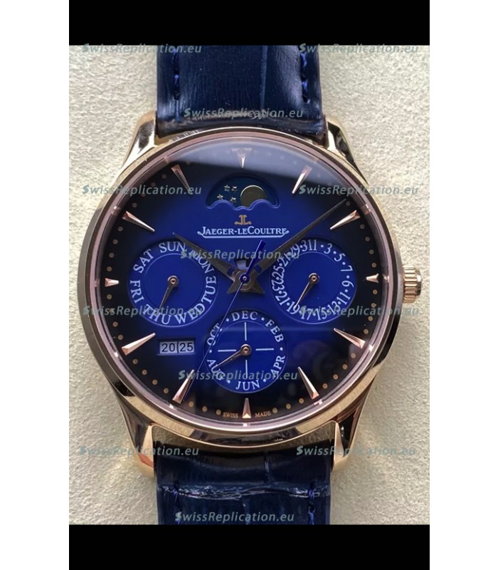 Jaeger LeCoultre Super Clone Master Ultra-Thin Perpetual Calendar Blue Dial Watch