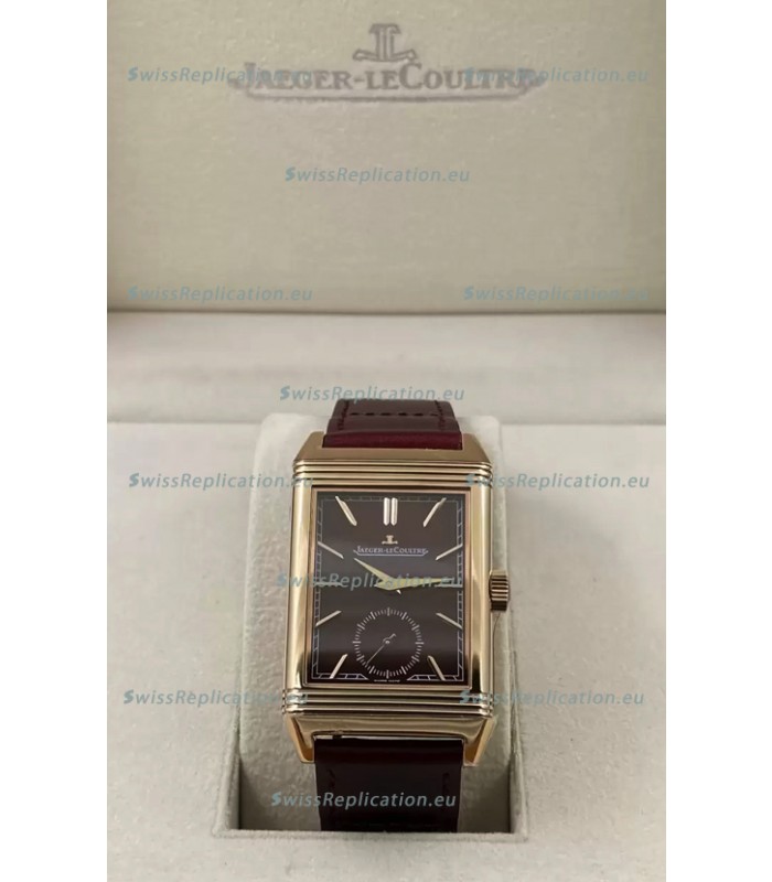 Jaeger-LeCoultre Reverso DuoFace Rose Gold Casing Watch Red Dial in Swiss Automatic Movement