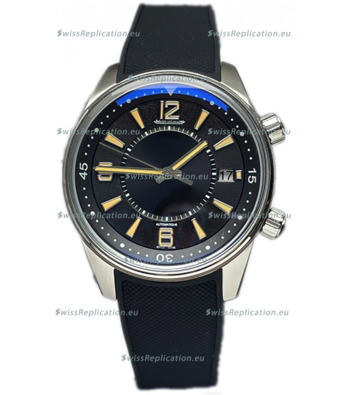 Jaeger LeCoultre Polaris Date Black Dial Rubber Strap 1:1 Mirror Replica Watch 42MM