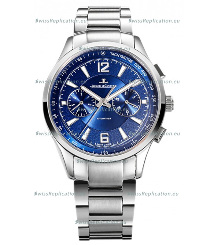 Jaeger LeCoultre Polaris Chronograph Stainless Steel Casing Blue Dial Swiss Replica Watch 