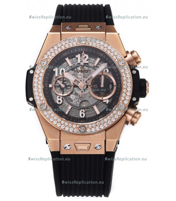 Hublot Big Bang Unico Rose Gold Diamonds Bezel 1:1 Mirror Edition Swiss Replica Watch