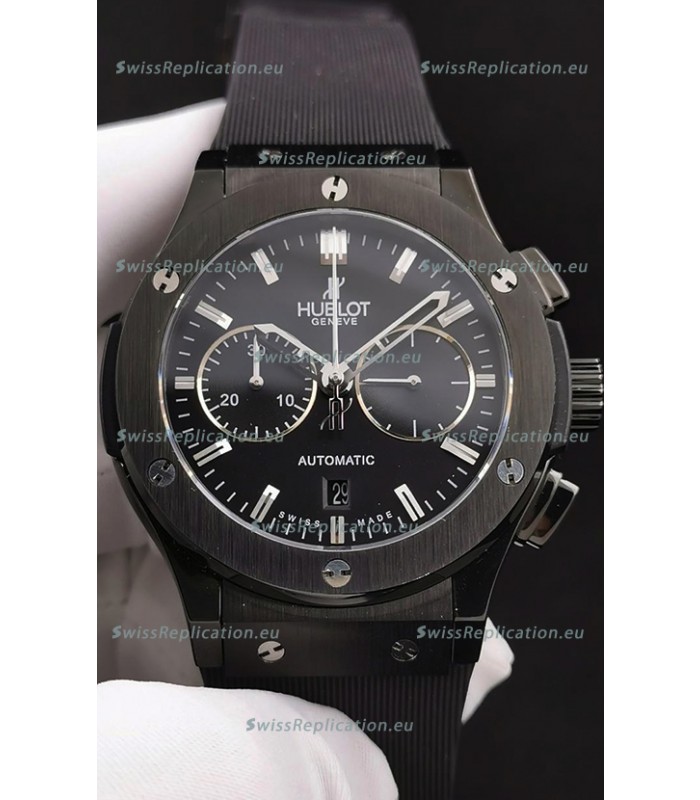 Hublot Classic Fusion Chronograph Ceramic Casing/Bezel Black Dial 1:1 Mirror Replica Watch 