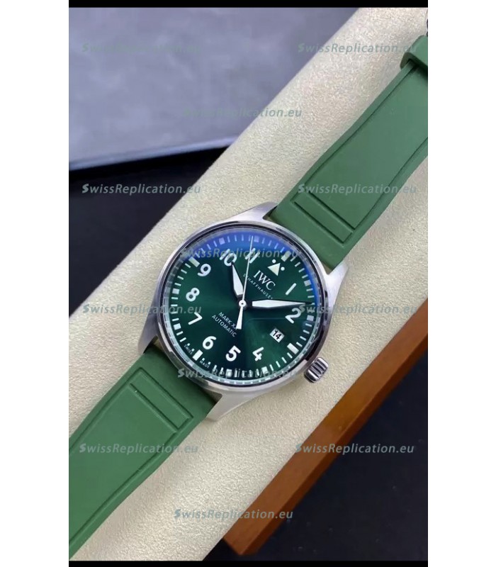 IWC Pilot MARK Series IW328205 1:1 Mirror Swiss Replica Watch in Green Dial and Strap