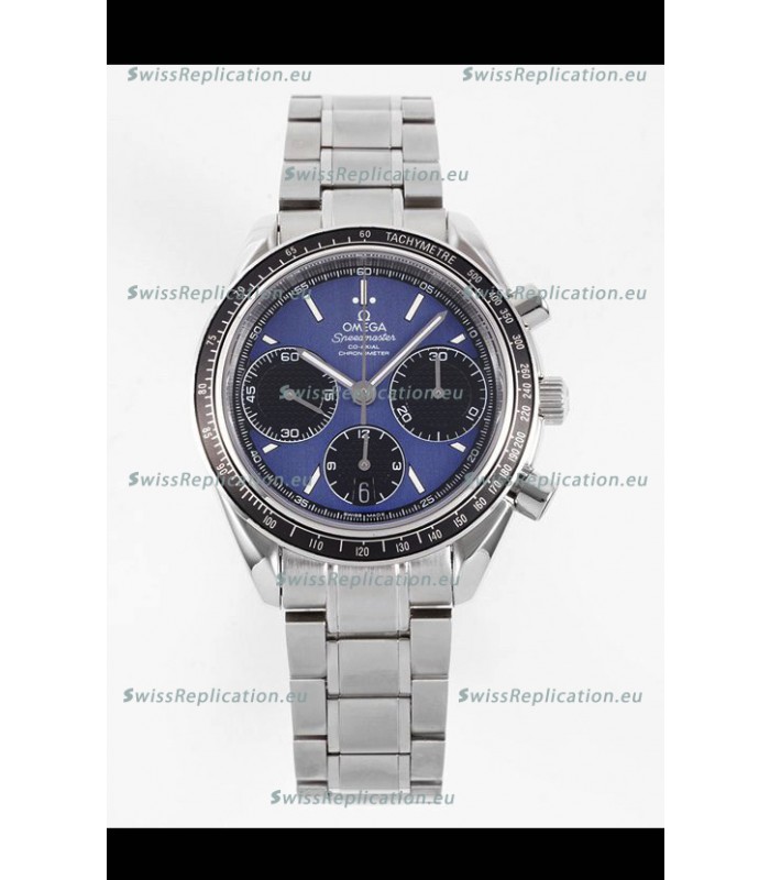 Omega Speedmaster Racing 904L Steel Chronograph 1:1 Mirror Replica in Blue Dial