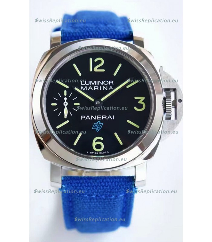 Panerai Marina PAM00777 Logo Acciaio Black Dial in 1:1 Mirror Quality - 904L Steel in Canvas Strap 