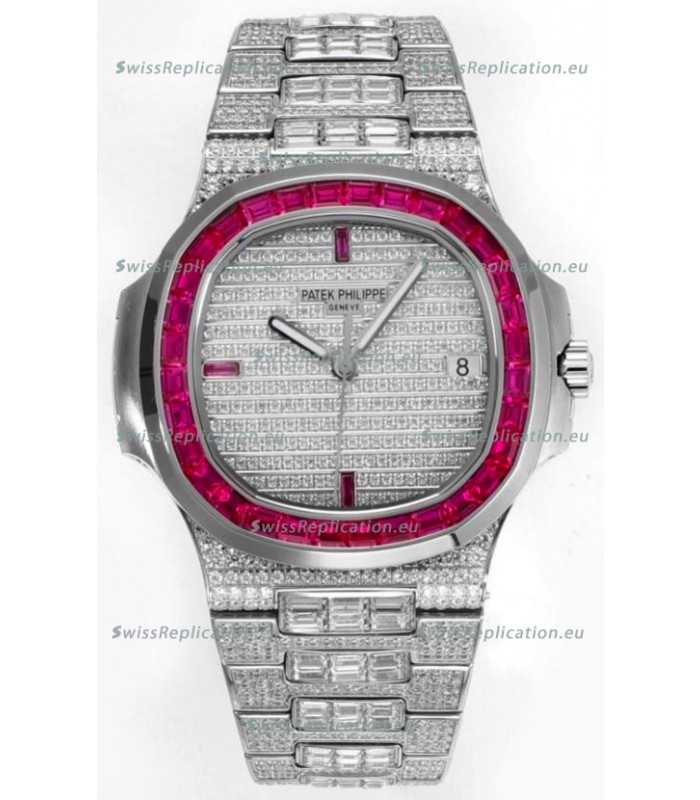 Patek Philippe Nautilus 5711/A Swiss Replica Watch 1:1 Mirror Replica in 904L Steel Diamonds Casing