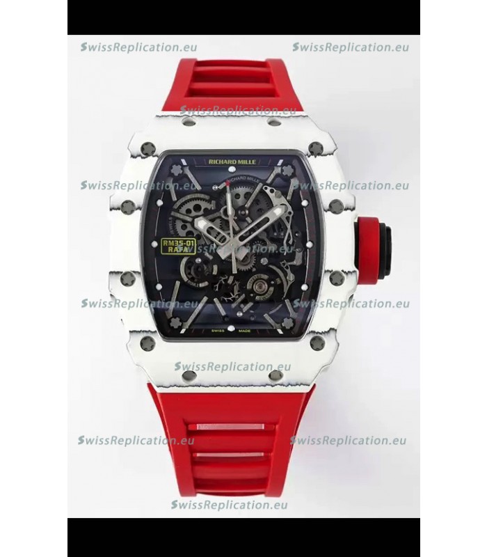 Richard Mille RM35-01 Rafael Nadal Carbon Fiber Casing with Genuine Tourbillon Super Clone Watch 