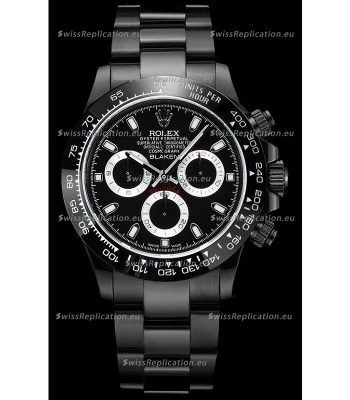 Rolex Daytona Blaken 1:1 Swiss Mirror Replica Black Dial Cal.4130 Movement (WITH BOX) 
