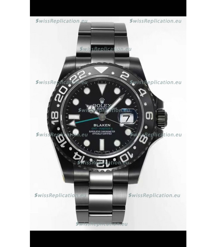 Rolex GMT Masters II REF.126710BLRO BLAKEN Swiss Replica - 904L Steel in DLC Coating
