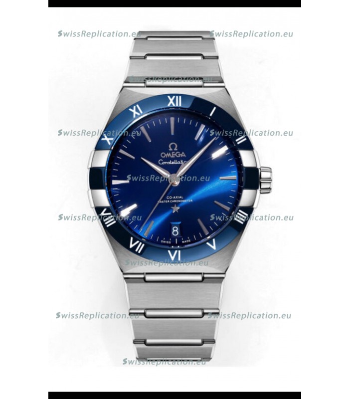 Omega Co-Axial Constellation Stainless White Blue Dial 1:1 Mirror Replica 41MM
