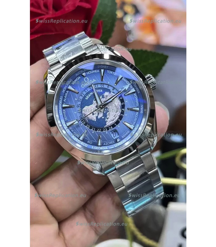 Omega Seamaster Aquaterra 150M Worldtimer Summer Blue 1:1 Mirror Replica Watch